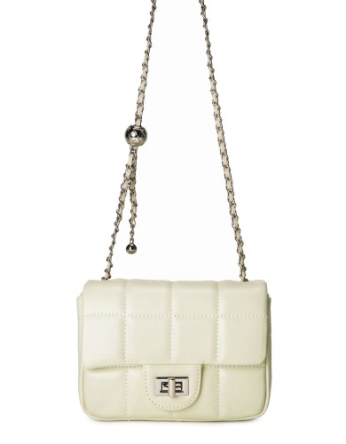 Белая кожаная маленькая женская сумка