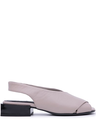 Серые кожаные босоножки