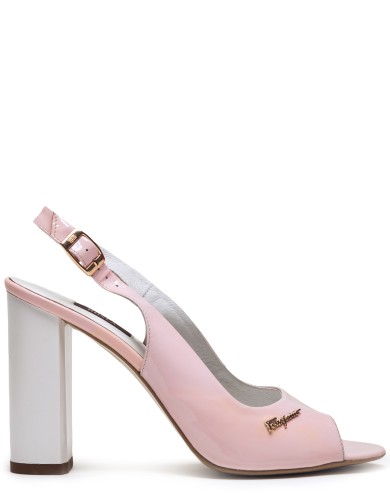 Розоовые кожаные летние босоножки 