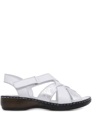 Белые кожаные летние сандалии