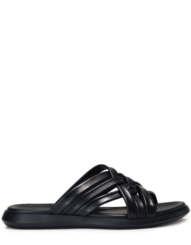 Чорні  шкіряні літні  шльопанці