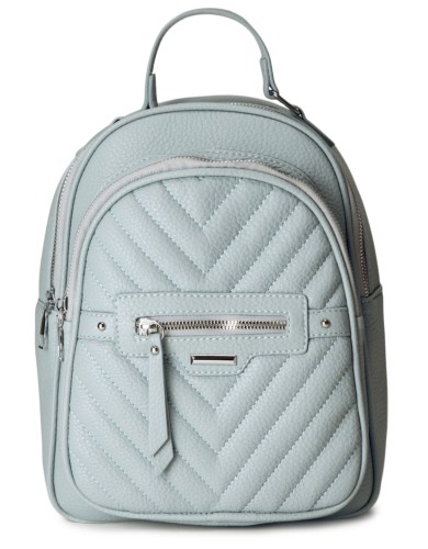 Голубой кожаный «эко» рюкзак