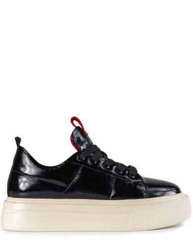 Черные лаковые демисезонные  кеды