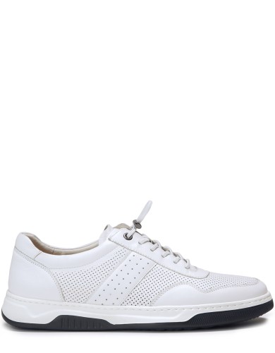 Білі шкіряні літні кросівки