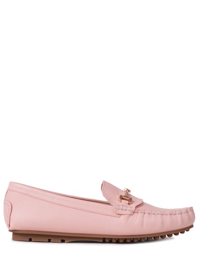 Пудровые кожаные демисезонные  мокасины