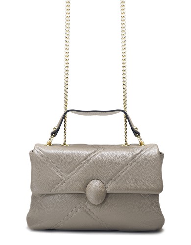 Серая кожаная маленькая женская сумка