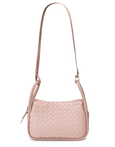 Розовая кожаная средняя женская сумка