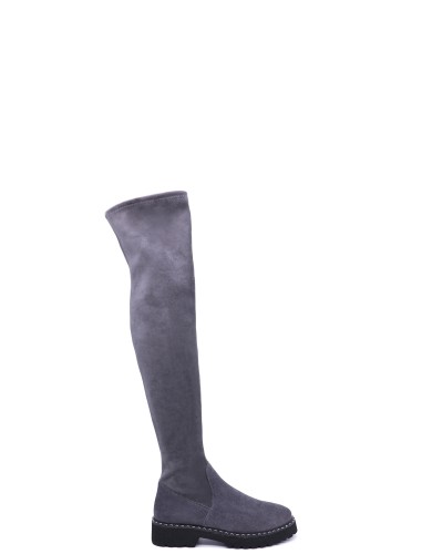 Сірі  демісезонні ботфорти