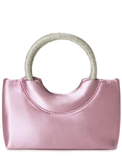 Розовая текстильная маленькая женская сумка