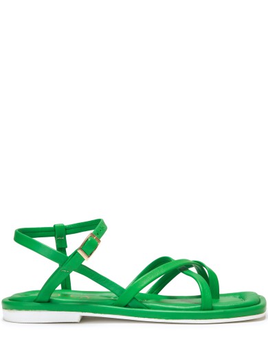 Зеленые кожаные сандалии