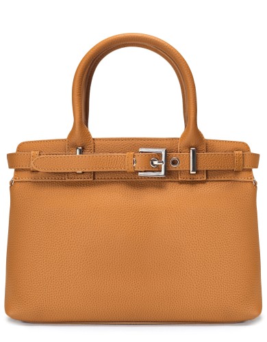 Коричневая кожаная средняя женская сумка