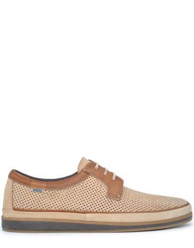 Бежевые нубуковые летние туфли