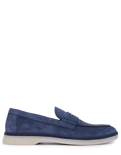 Синие  демисезонные лоферы