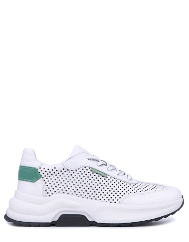 Білі шкіряні літні  кросівки 