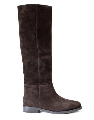 Коричневые замшевые зимние сапоги