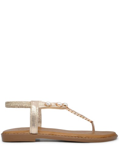 Золотые кожаные сандалии