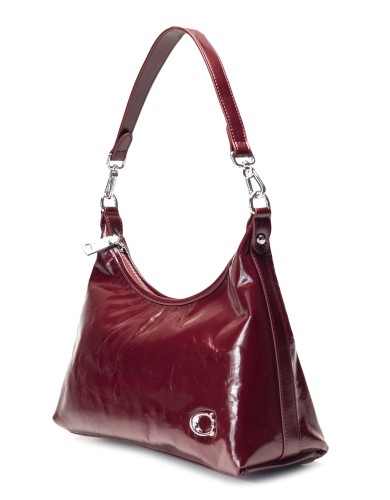 Красная лаковая средняя женская сумка