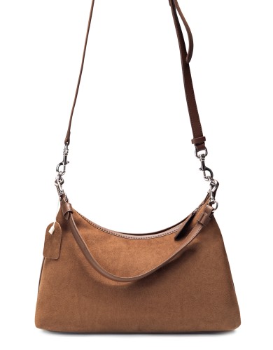 Коричневая кожаная средняя женская сумка