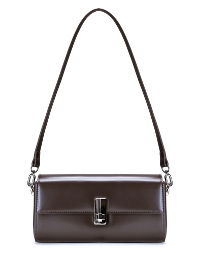 Коричнева шкіряна маленька жіноча сумка