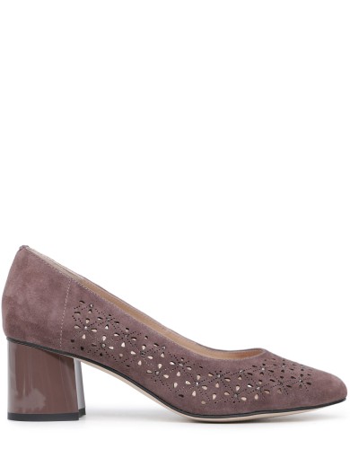 Рожеві  замшеві  літні  туфлі на підборі