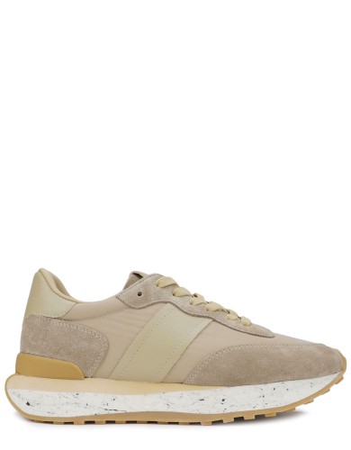 Бежевi шкіряні  демісезонні кросівки 