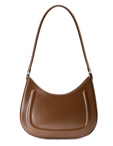 Коричневая кожаная средняя женская сумка