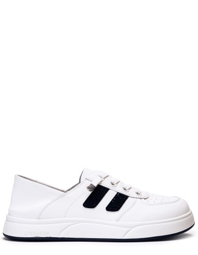 Белые кожаные демисезонные  кеды