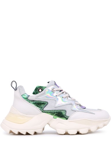 Белые кожаные демисезонные кроссовки