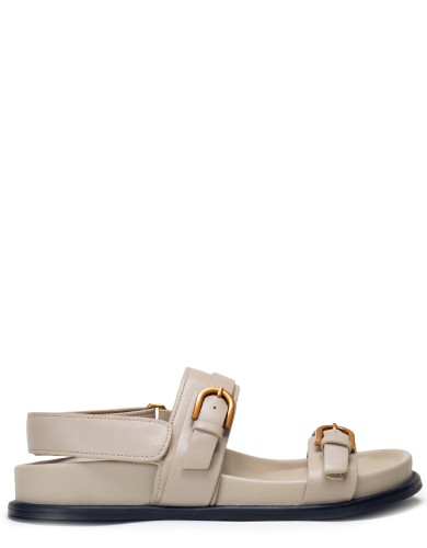 Бежевые кожаные сандалии