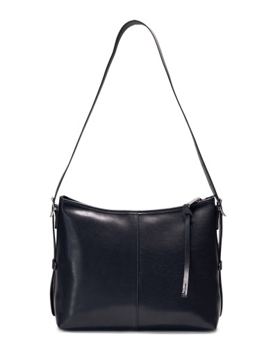 Черная кожаная средняя женская сумка