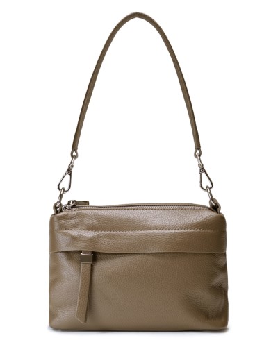 Хаки кожаная маленькая женская сумка