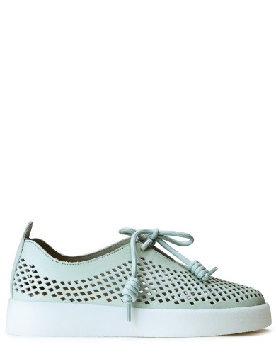 Зелені шкіряні літні  кеди