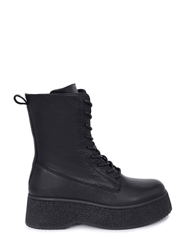 Черные кожаные демисезонные ботинки 