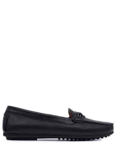 Чорні  шкіряні демісезонні мокасини 