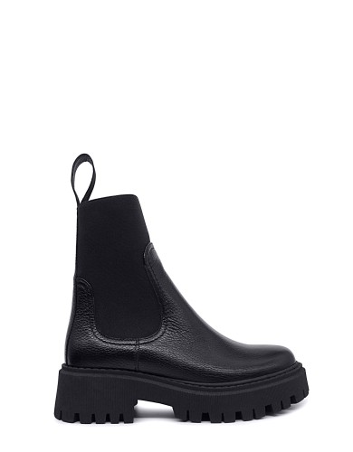 Чорні  шкіряні  зимові черевики 