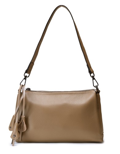 Хаки кожаная средняя женская сумка