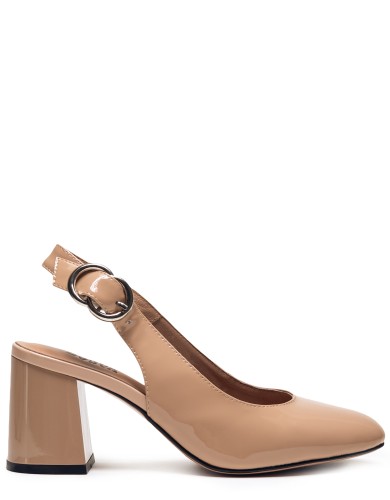 Розоовые лаковые летние босоножки 