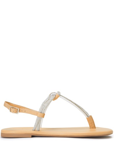 Бежевые кожаные сандалии