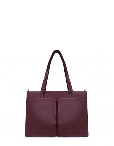 Бордовая кожаная большая сумка