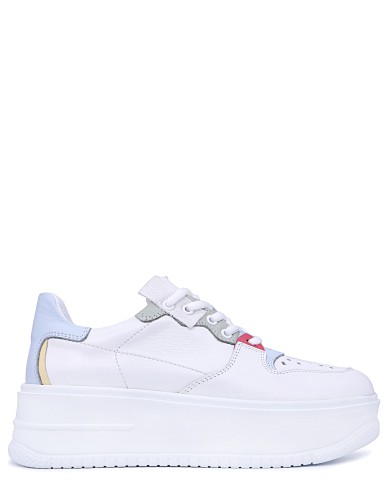 Разноцветные кожаные летние кеды