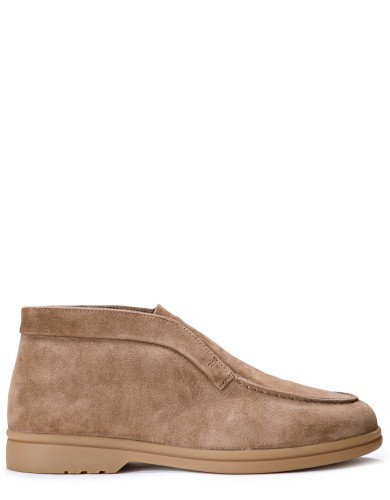 Бежеві  хутром лофери жіночі з