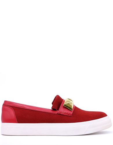 Червоні шкіряні демісезонні сліпони