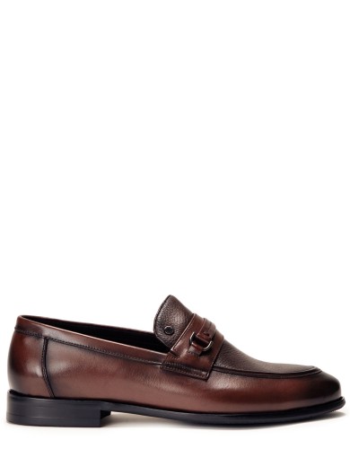 Коричневі шкіряні  лофери демісезонні