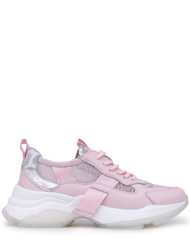 Рожеві  шкіряні  літні  кросівки 