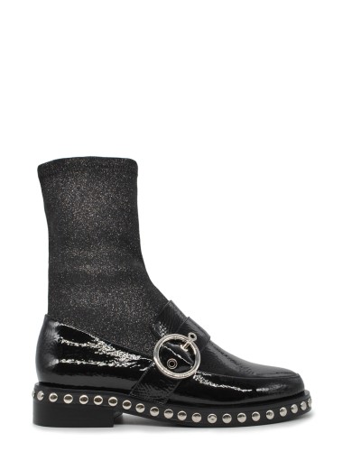 Черные лаковые демисезонные ботинки 