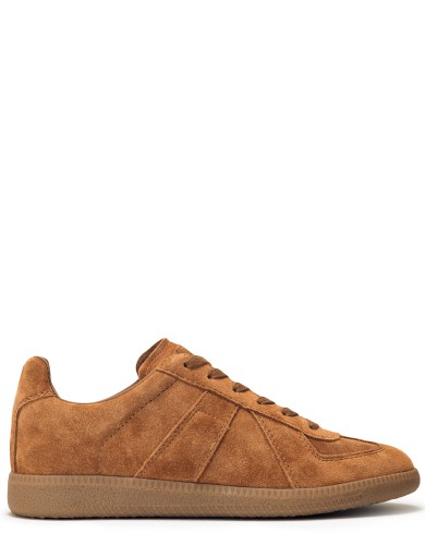 Коричневые кожаные демисезонные  кеды