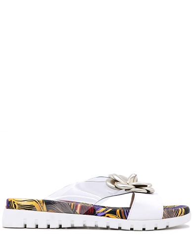 Різнобарвні шкіряні шльопанці