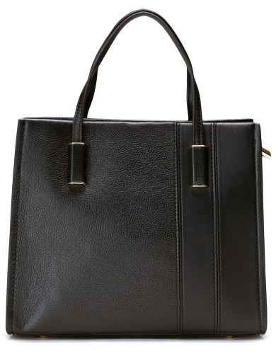 Черная кожаная средняя женская сумка