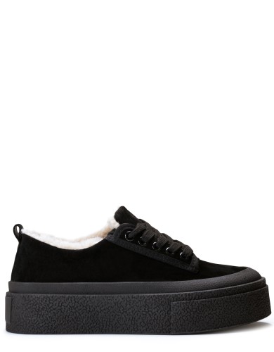 Чорні  замшеві  зимові кеди