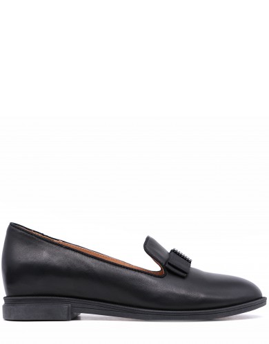 Чорні  шкіряні демісезонні  лофери